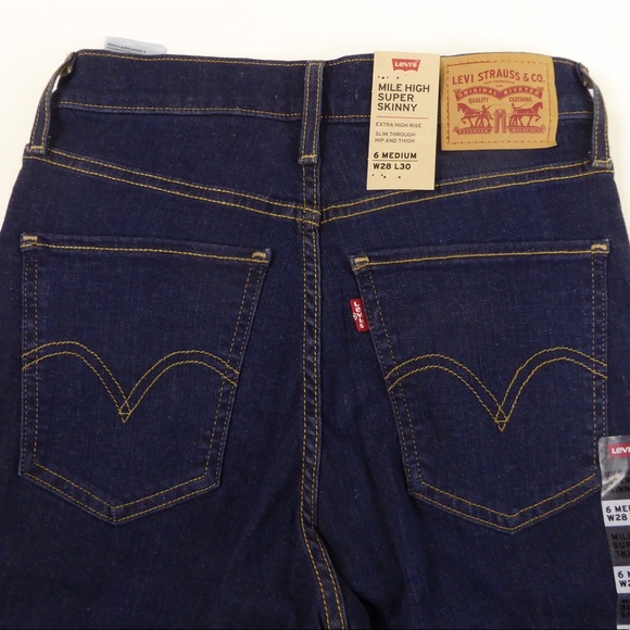 Levi’s Stretch Lycra Denim Mile High Super Skinny Jeans High Rise NWT - Picture 2 of 7